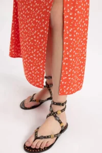 DeFacto A-Cut Floral Normal Waist Slit Midi Skirt - Image 5