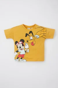 DeFacto Baby Boy Disney Mickey & Minnie Crew Neck Combed Cotton Short Sleeve T-Shirt - Image 3