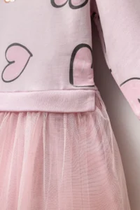 Minipodyum 100% Cotton Seasonal Long Sleeve Daily Girl's Tulle Dress Age 4-7 - Image 6