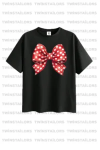 twins tailors Ribbon and Cherry Printed 3-Pack Black-White-Red Girls' T-Shirt - Image 3
