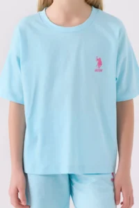 US Polo Assn. U.s. Polo Shirt Assn Girls' Blue Bermuda Set - Image 4