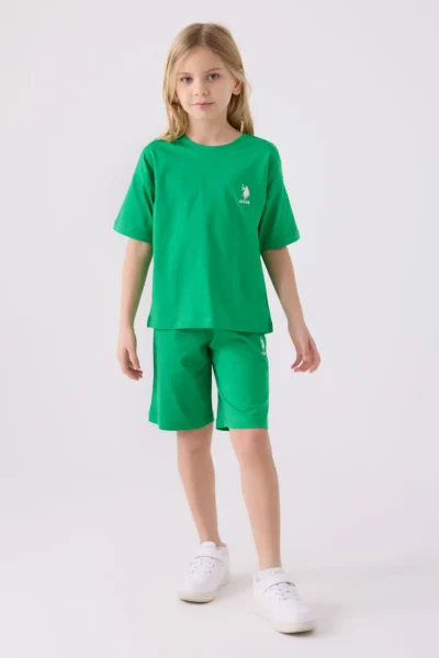 US Polo Assn. Girls' Green Bermuda Set