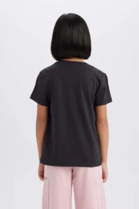 DeFacto Relax Fit Crew Neck Printed Short Sleeve T-Shirt Girls - Image 6