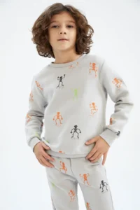 DeFacto Boy's Halloween Themed Crew Neck Sweatshirt - Image 4