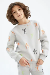 DeFacto Boy's Halloween Themed Crew Neck Sweatshirt - Image 7