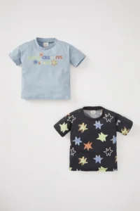 DeFacto Baby Size Printed 2 Sets Short Sleeve T-Shirt - Image 2