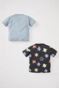 DeFacto Baby Size Printed 2 Sets Short Sleeve T-Shirt - Image 4