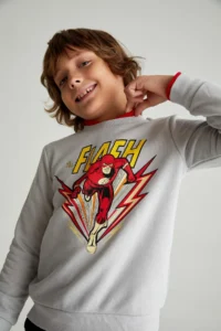 DeFacto Boys' The Flash Crew Neck Sweatshirt
