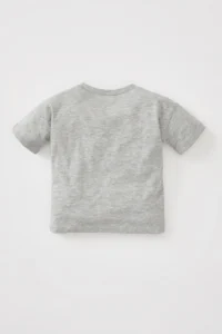 DeFacto Baby Boy Crew Neck Palm Tree Patterned Combed Cotton Short Sleeve T-Shirt - Image 4