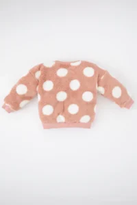 DeFacto Baby Girl Crew Neck Floral Welsoft Plush Sweatshirt - Image 5