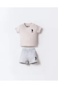 US Polo Assn. US Polo Assn. Baby Summer Top and Bottom Set 100% Cotton T-Shirt & Shorts Set of 2