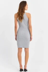Cool & Sexy Women Gray Melange Camisole Sleeveless Dress - Image 5