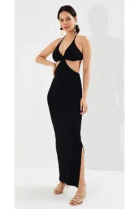 Cool & Sexy Women Black Waist Open Camisole Dress