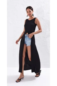 Cool & Sexy Women Black LONG Tunic Dress