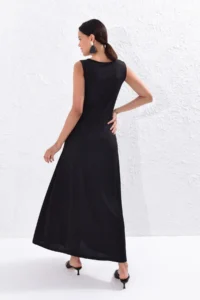 Cool & Sexy Women Black LONG Tunic Dress - Image 3