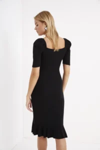 Cool & Sexy Women's Black Skirt Flounced Balloon Sleeve Camisole Maxi Dress - Image 4