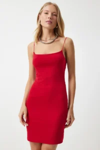 Happiness İstanbul Women Rejection Thread Sleeveless Jersey Mini Dress - Image 2