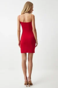 Happiness İstanbul Women Rejection Thread Sleeveless Jersey Mini Dress - Image 5
