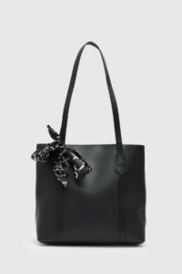 Shule Bags Grape with scarf Shoulder Bag Black