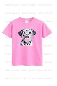 twins tailors Gum Chewing Dog and Heart Ribbon Printed 3 Pack Fuchsia-Pink-Beige Girls' T-Shirt - Image 2