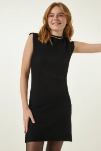 Happiness İstanbul Women Black Mini Knit Dress
