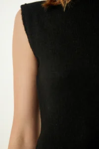 Happiness İstanbul Women Black Mini Knit Dress - Image 4