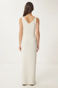 Happiness İstanbul Women Cream Sleeveless Summer Knit Dress - Image 5