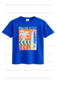 twins tailors Palm Surf Printed 3-Pack Unisex Red-Sax Blue-White Kids T-Shirt - Image 3