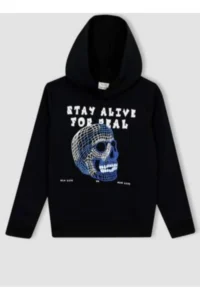 DeFacto Boys' hooded Sweatshirt - Image 3
