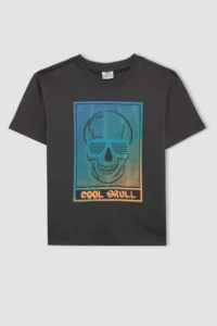 DeFacto Boy's Oversize Wide Fit Crew Neck Gradient Printed Short Sleeve T-Shirt - Image 6