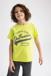 DeFacto Boy's Crew Neck Printed Short Sleeve T-Shirt Z8002a623sm - Image 4