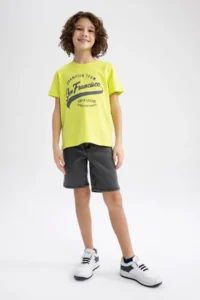 DeFacto Boy's Crew Neck Printed Short Sleeve T-Shirt Z8002a623sm - Image 5