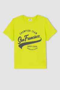 DeFacto Boy's Crew Neck Printed Short Sleeve T-Shirt Z8002a623sm - Image 7