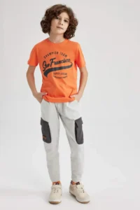 DeFacto Boy's Crew Neck Printed Short Sleeve T-Shirt - Image 2