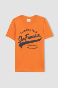 DeFacto Boy's Crew Neck Printed Short Sleeve T-Shirt - Image 4