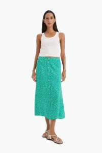 DeFacto A Form Floral Normal Waist Midi Skirt - Image 3