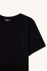 DeFacto Cool Fitted Crew Neck Basic Plain Short Sleeve Black T-Shirt - Image 8