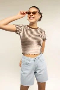 DeFacto Cool Fitted Embroidered Ribbed Short Sleeve T-Shirt - Image 3