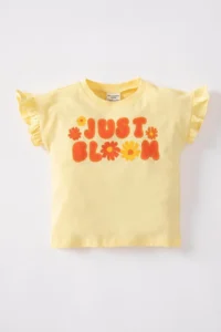 DeFacto Baby Girl Crew Neck Slogan Printed Short Sleeve T-Shirt Z9227a223sm - Image 3