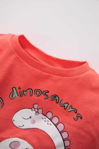 DeFacto Baby Girl Crew Neck Dinosaur Printed Short Sleeve T-Shirt Z9233a223sm - Image 2