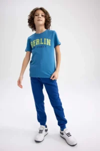 DeFacto Boy's Crew Neck Printed Short Sleeve T-Shirt - Image 2