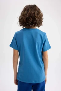 DeFacto Boy's Crew Neck Printed Short Sleeve T-Shirt - Image 3