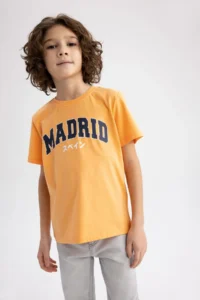 DeFacto Boy's Crew Neck Printed Short Sleeve T-Shirt Z9320a623hs