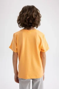 DeFacto Boy's Crew Neck Printed Short Sleeve T-Shirt Z9320a623hs - Image 4