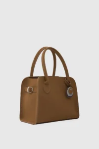Shule Bags Cabat Suede Medium Shoulder Bag Tan - Image 3