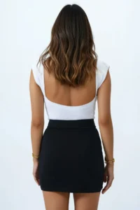 Trend Alaçatı Stili Women's Black Velcro Waist Mini Skirt ALC-X11517-1 - Image 5