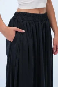 Trend Alaçatı Stili Women's Black Double Pocket Lined Maxi Length Bubble Skirt Alc-X14348 - Image 6