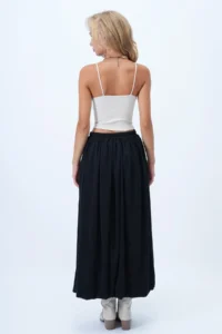 Trend Alaçatı Stili Women's Black Double Pocket Lined Maxi Length Bubble Skirt Alc-X14348 - Image 7