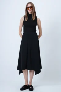 Trend Alaçatı Stili Women's Black Gold Button Detailed Midi Length Skirt Alc-X14639 - Image 5