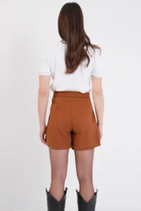 Trend Alaçatı Stili Women's Cinnamon Button Detailed Stretch Shorts Skirt ALC-X14779 - Image 7